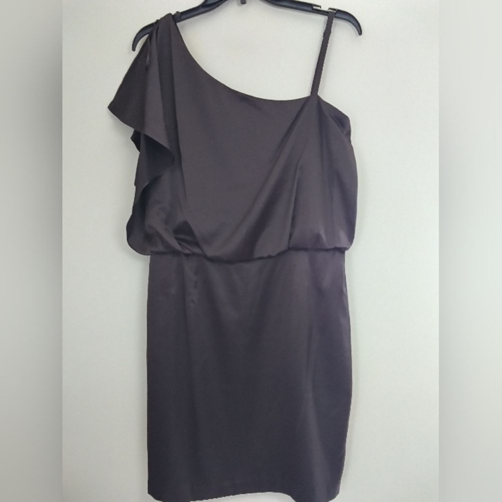 Jessica Simpson Chocolate Brown One Shoulder Dress Size 10